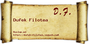 Dufek Filotea névjegykártya